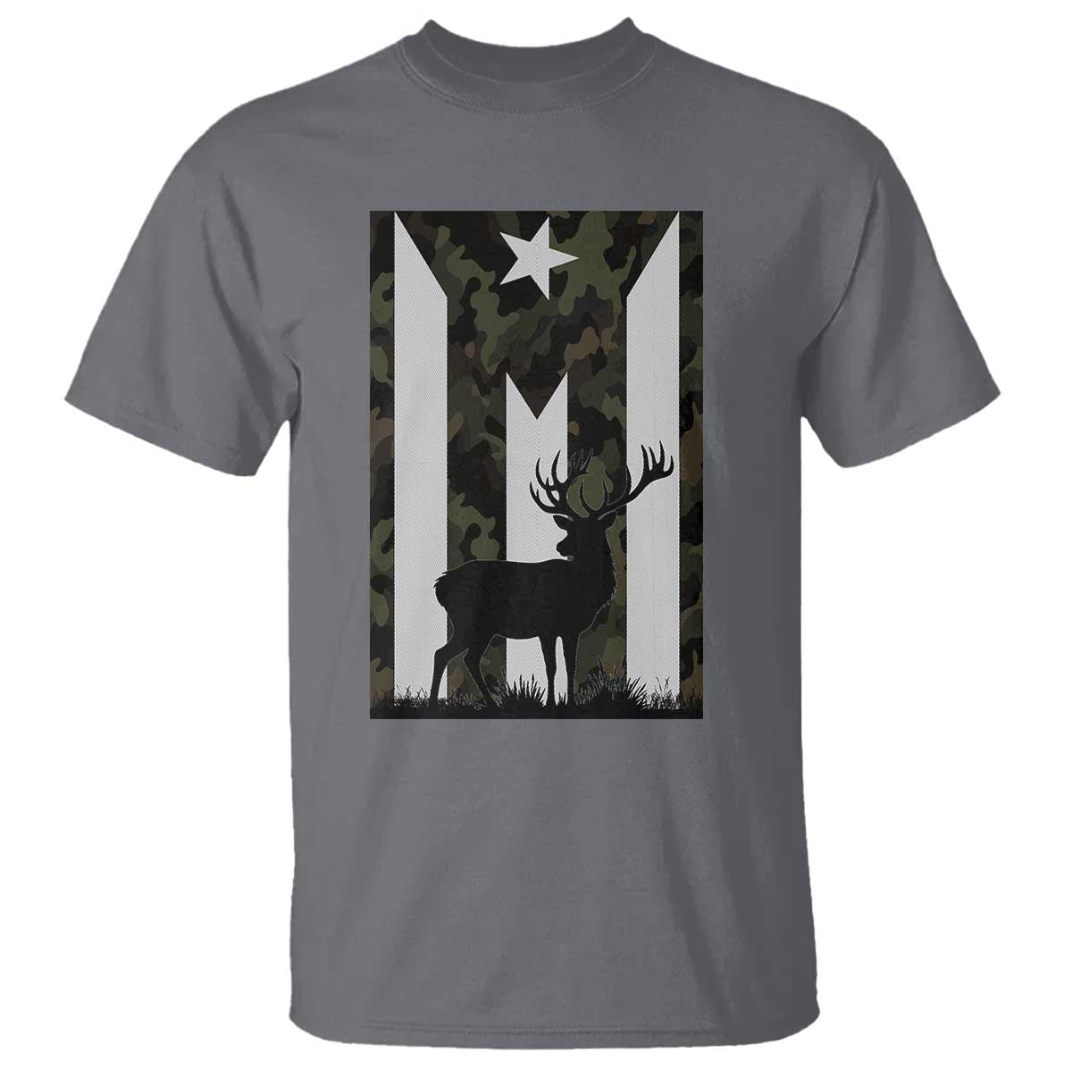 Deer Hunting Camo Puerto Rican Flag T Shirt Boricua Hunters