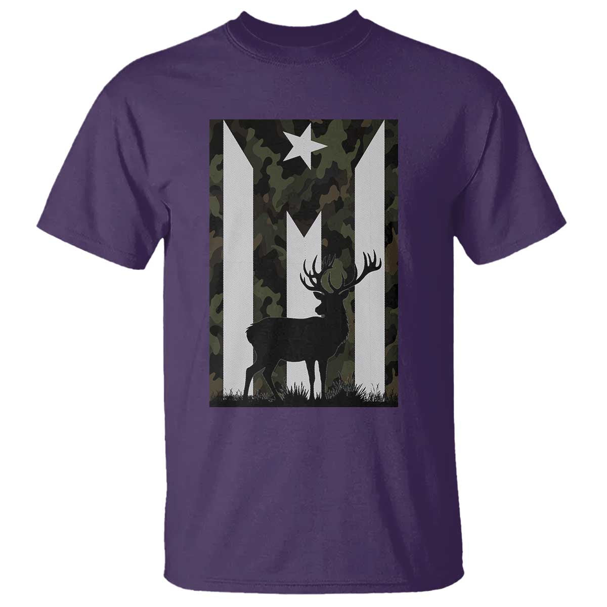 Deer Hunting Camo Puerto Rican Flag T Shirt Boricua Hunters