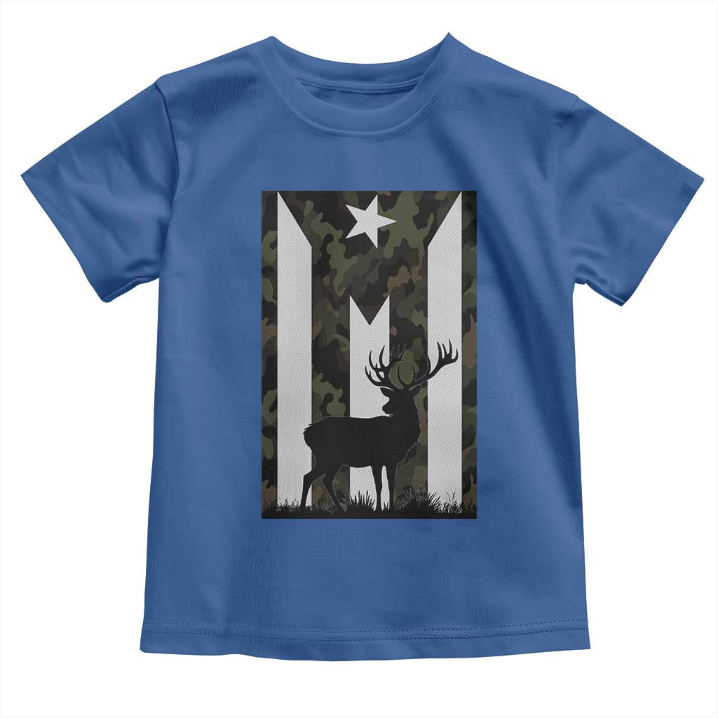 Deer Hunting Camo Puerto Rican Flag Toddler T Shirt Boricua Hunters