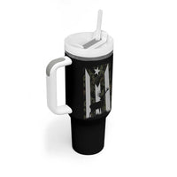 Deer Hunting Camo Puerto Rican Flag Tumbler With Handle Boricua Hunters