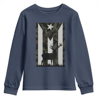 Deer Hunting Camo Puerto Rican Flag Youth Sweatshirt Boricua Hunters