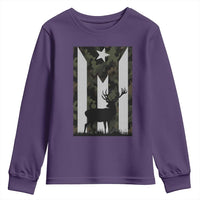 Deer Hunting Camo Puerto Rican Flag Youth Sweatshirt Boricua Hunters