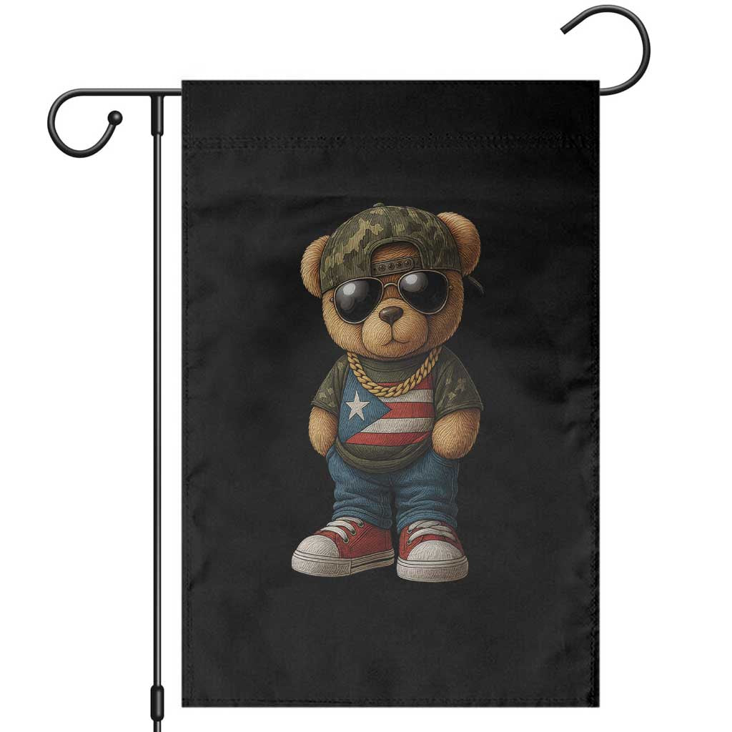 Camo Teddy Bear Puerto Rico Flag Garden Flag Camouflage Rican Boricua - Wonder Print Shop