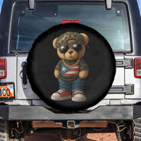 Camo Teddy Bear Puerto Rico Flag Spare Tire Cover Camouflage Rican Boricua - Wonder Print Shop
