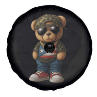 Camo Teddy Bear Puerto Rico Flag Spare Tire Cover Camouflage Rican Boricua - Wonder Print Shop