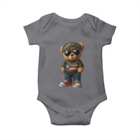 Camo Teddy Bear Puerto Rico Flag Baby Onesie Camouflage Rican Boricua - Wonder Print Shop