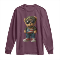 Camo Teddy Bear Puerto Rico Flag Long Sleeve Shirt Camouflage Rican Boricua - Wonder Print Shop