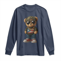 Camo Teddy Bear Puerto Rico Flag Long Sleeve Shirt Camouflage Rican Boricua - Wonder Print Shop