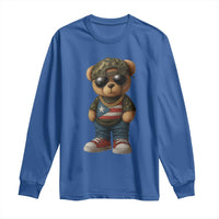 Camo Teddy Bear Puerto Rico Flag Long Sleeve Shirt Camouflage Rican Boricua - Wonder Print Shop