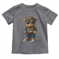 Camo Teddy Bear Puerto Rico Flag Toddler T Shirt Camouflage Rican Boricua - Wonder Print Shop