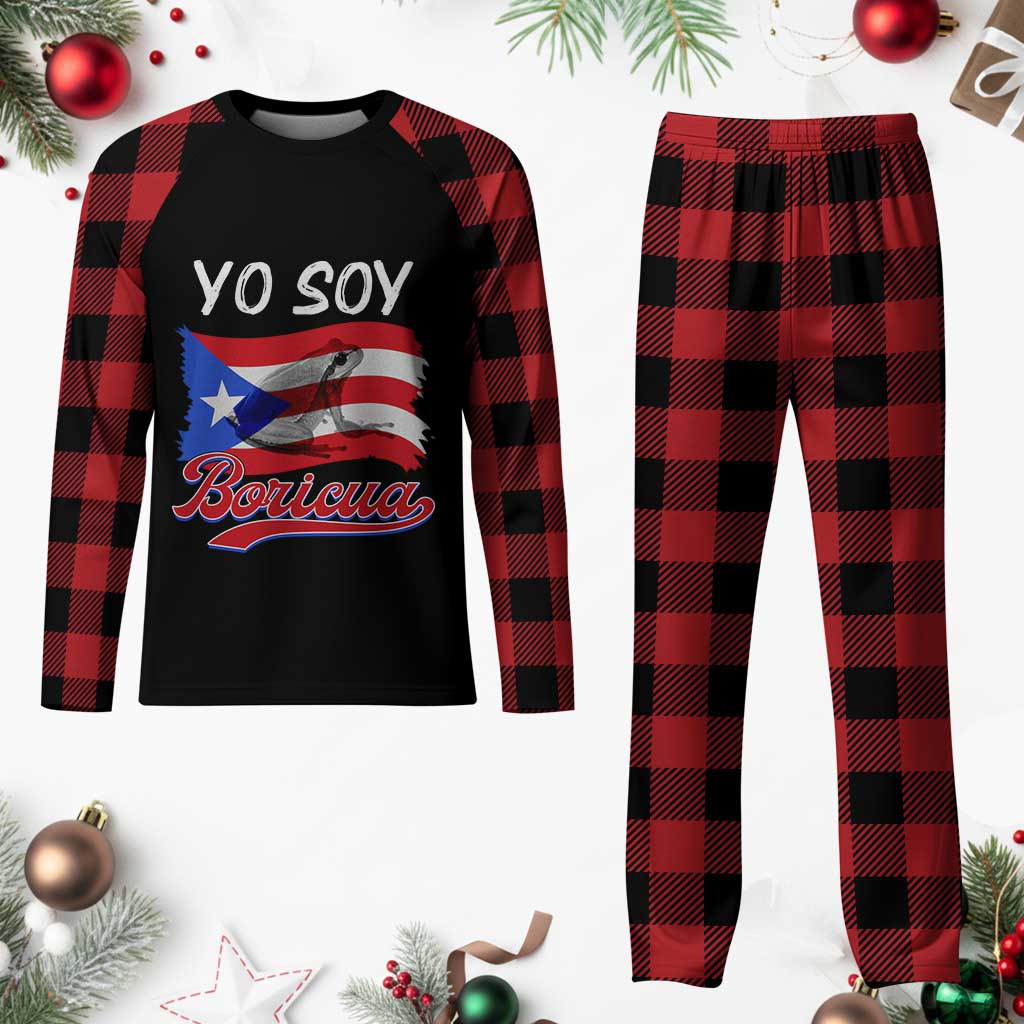 Puerto Rico Boricua Plaid Pajama Set Vintage Coqui Puerto Rican Flag Pride Yo Soy Boricua - Wonder Print Shop