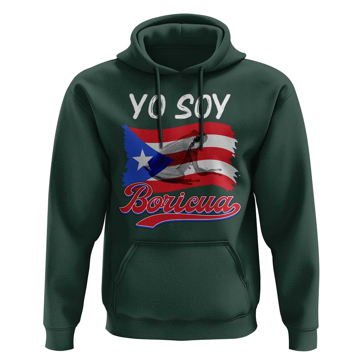 Puerto Rico Boricua Hoodie Vintage Coqui Puerto Rican Flag Pride Yo Soy Boricua - Wonder Print Shop