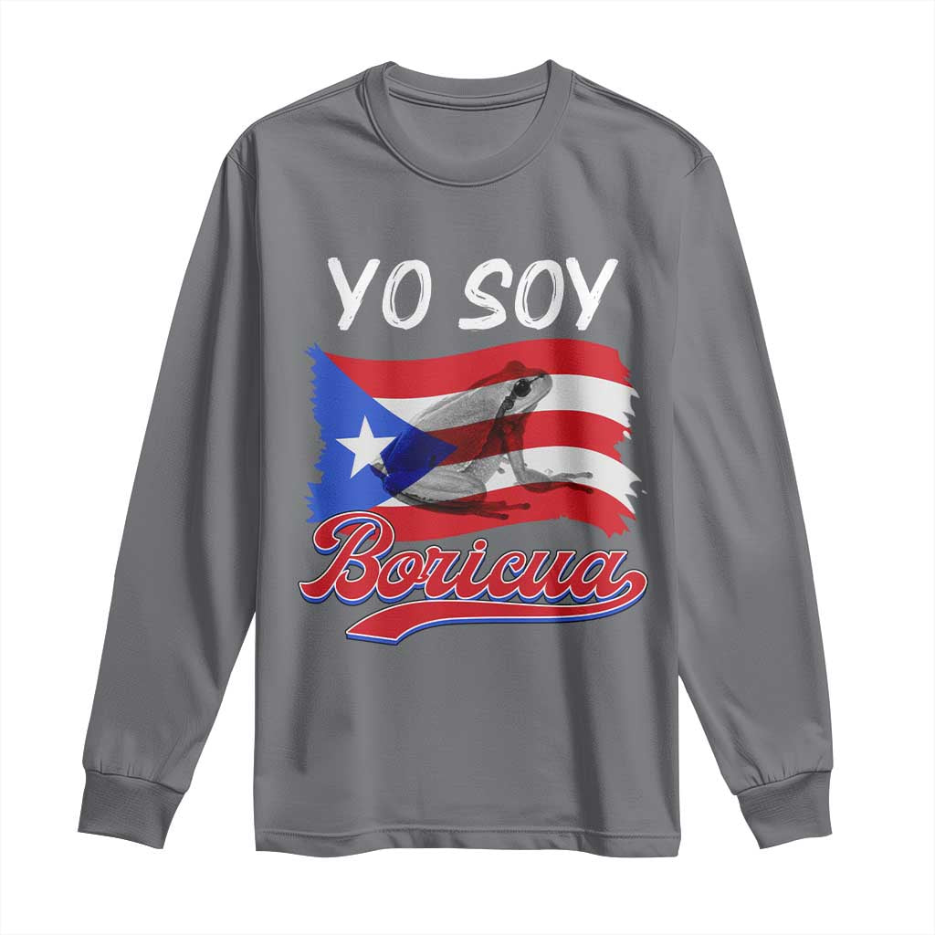 Puerto Rico Boricua Long Sleeve Shirt Vintage Coqui Puerto Rican Flag Pride Yo Soy Boricua - Wonder Print Shop