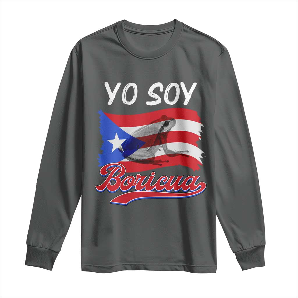 Puerto Rico Boricua Long Sleeve Shirt Vintage Coqui Puerto Rican Flag Pride Yo Soy Boricua - Wonder Print Shop