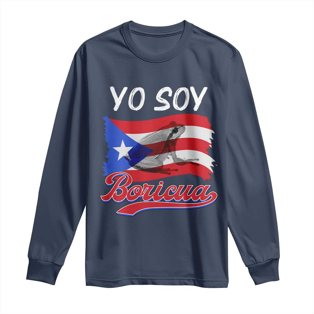 Puerto Rico Boricua Long Sleeve Shirt Vintage Coqui Puerto Rican Flag Pride Yo Soy Boricua - Wonder Print Shop