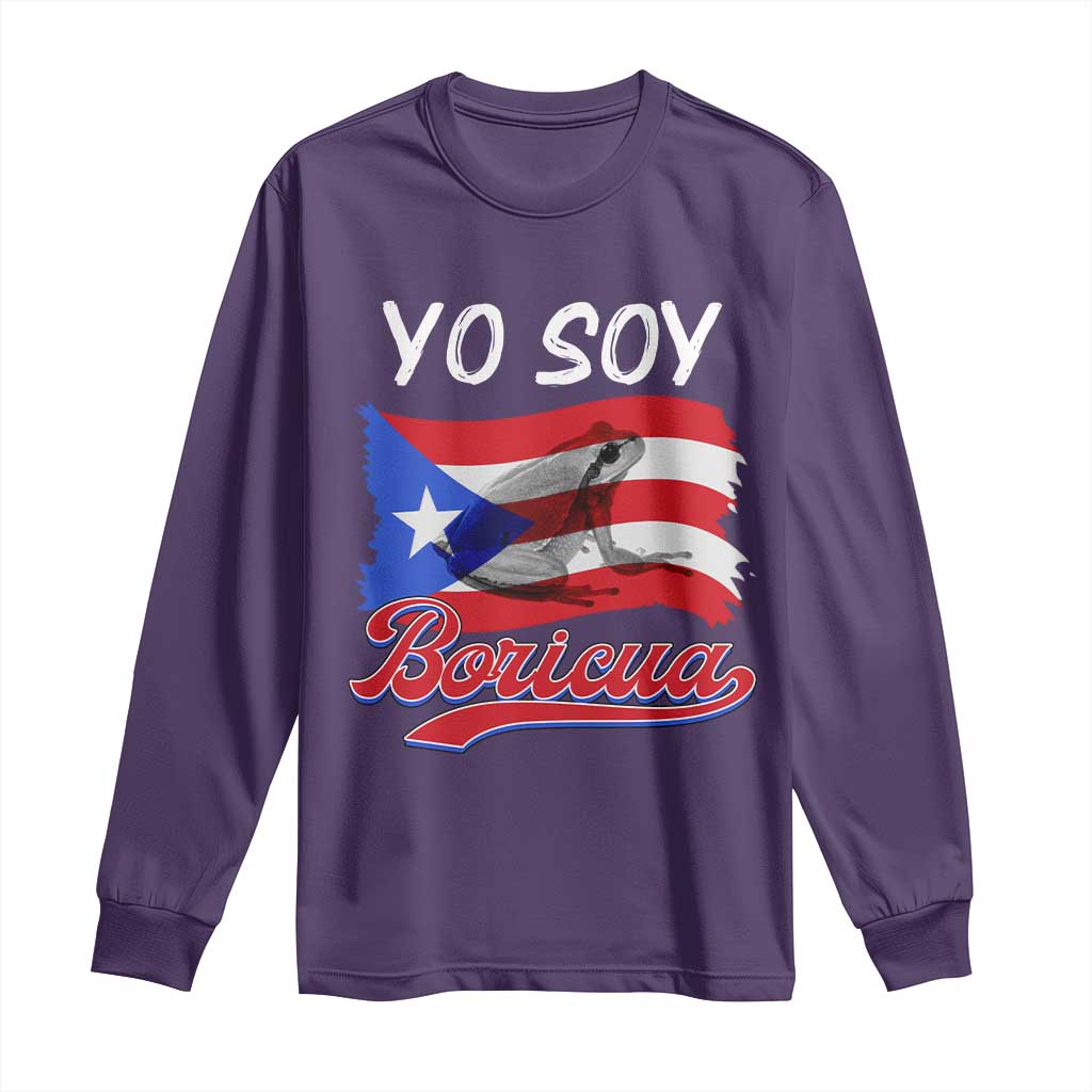 Puerto Rico Boricua Long Sleeve Shirt Vintage Coqui Puerto Rican Flag Pride Yo Soy Boricua - Wonder Print Shop