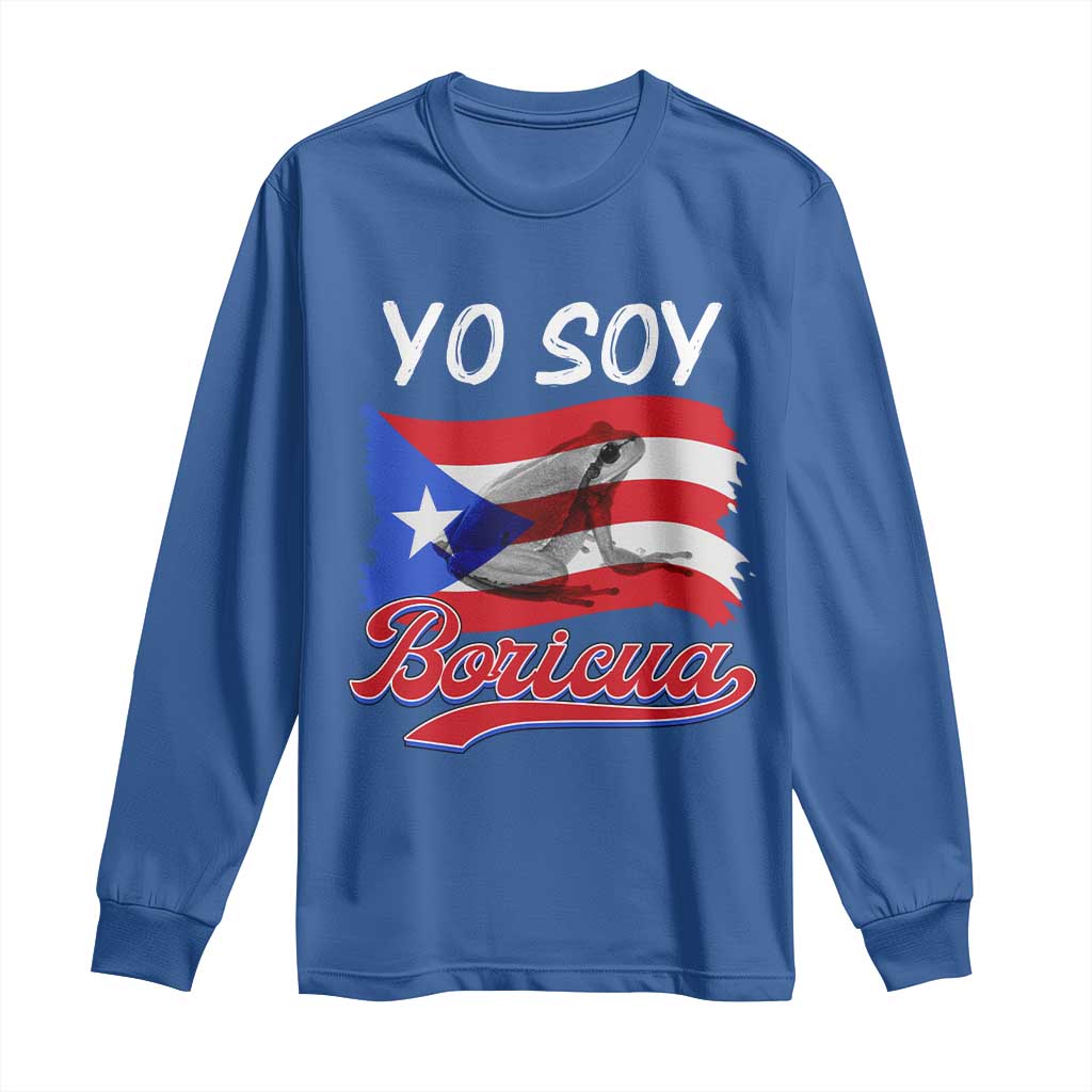 Puerto Rico Boricua Long Sleeve Shirt Vintage Coqui Puerto Rican Flag Pride Yo Soy Boricua - Wonder Print Shop