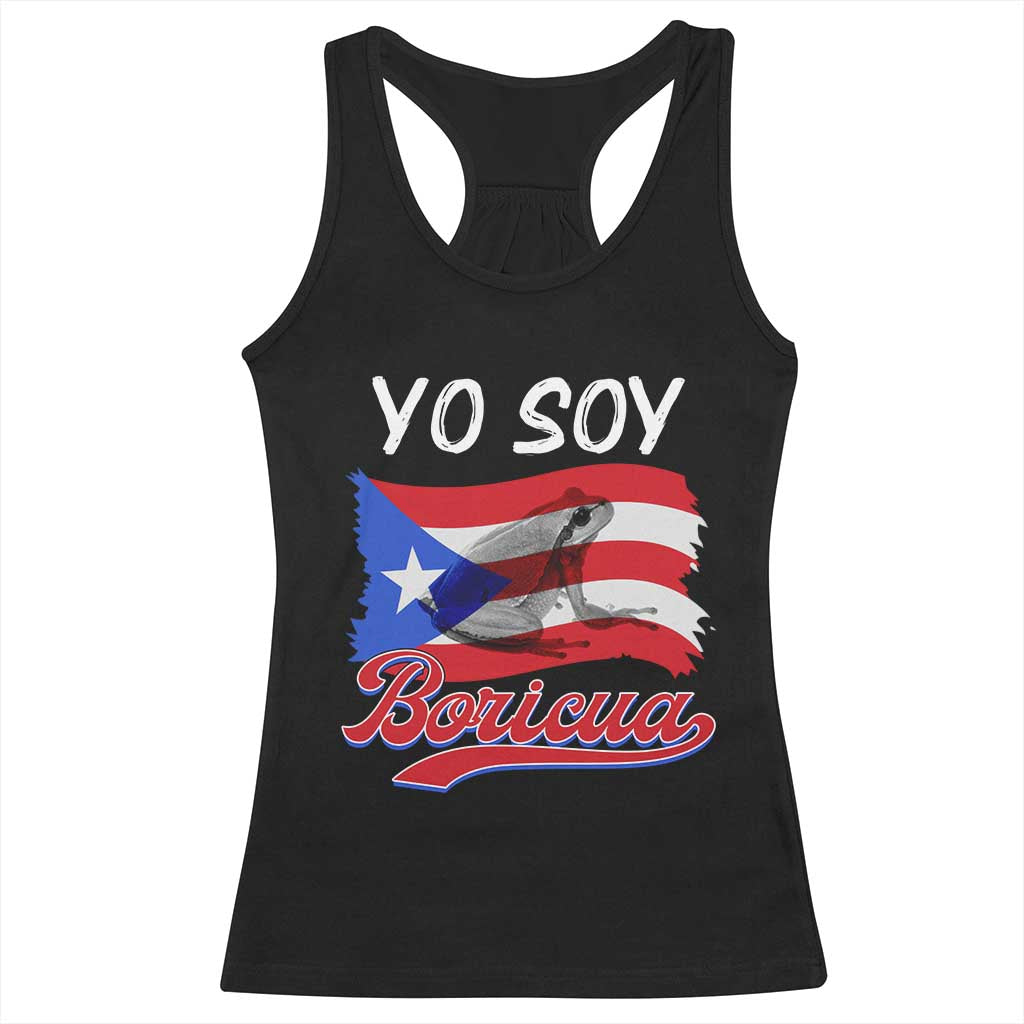 Puerto Rico Boricua Racerback Tank Top Vintage Coqui Puerto Rican Flag Pride Yo Soy Boricua - Wonder Print Shop