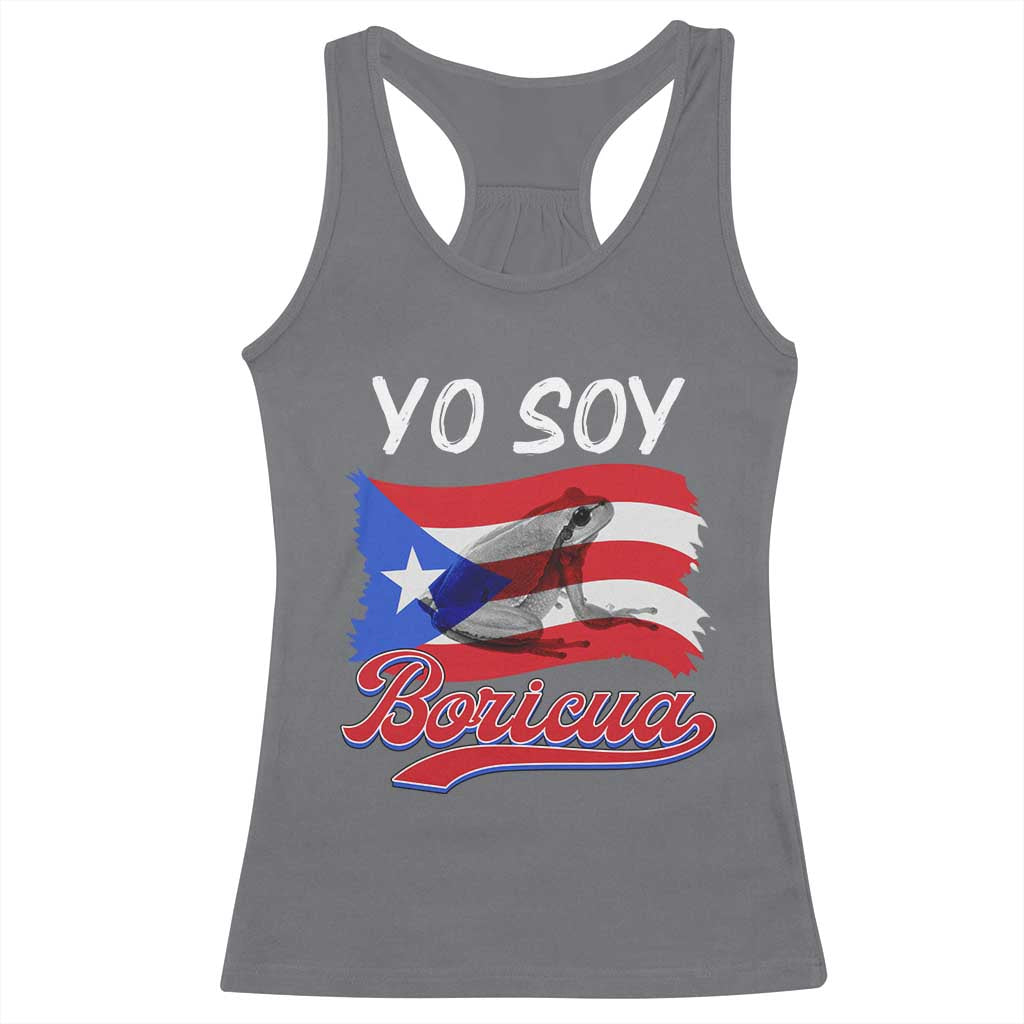 Puerto Rico Boricua Racerback Tank Top Vintage Coqui Puerto Rican Flag Pride Yo Soy Boricua - Wonder Print Shop