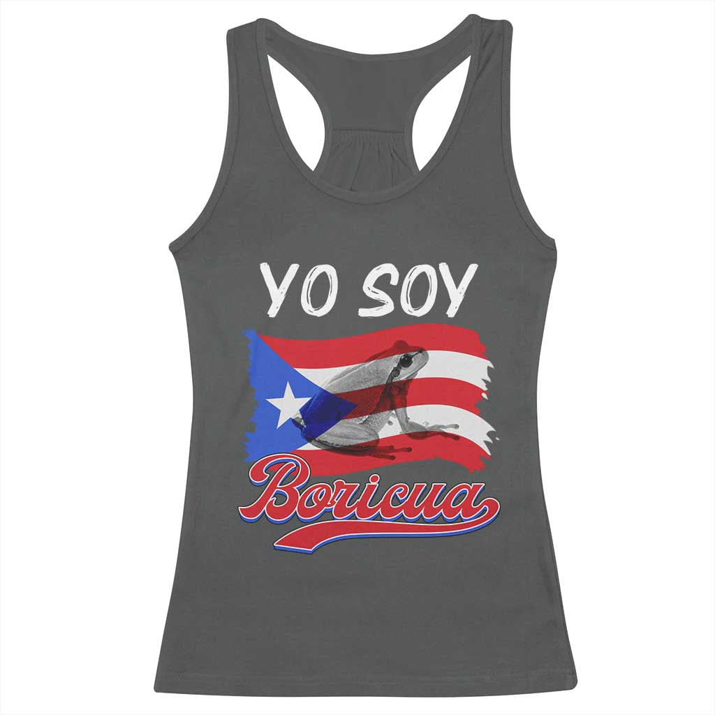 Puerto Rico Boricua Racerback Tank Top Vintage Coqui Puerto Rican Flag Pride Yo Soy Boricua - Wonder Print Shop