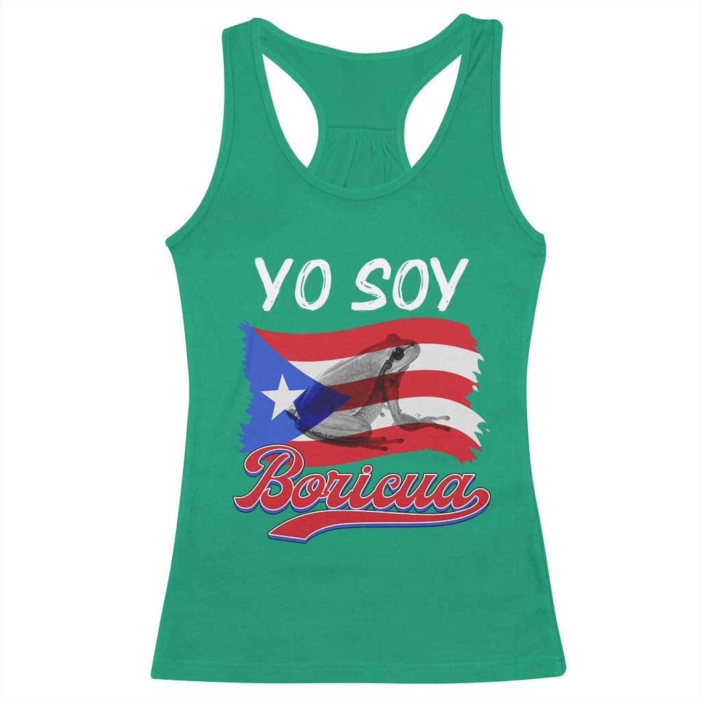 Puerto Rico Boricua Racerback Tank Top Vintage Coqui Puerto Rican Flag Pride Yo Soy Boricua - Wonder Print Shop