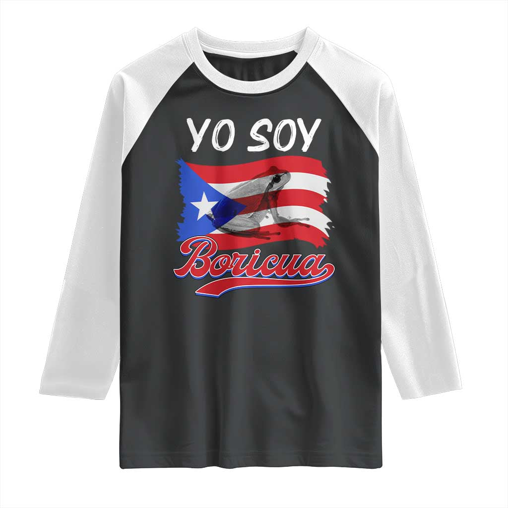 Puerto Rico Boricua Raglan Shirt Vintage Coqui Puerto Rican Flag Pride Yo Soy Boricua - Wonder Print Shop