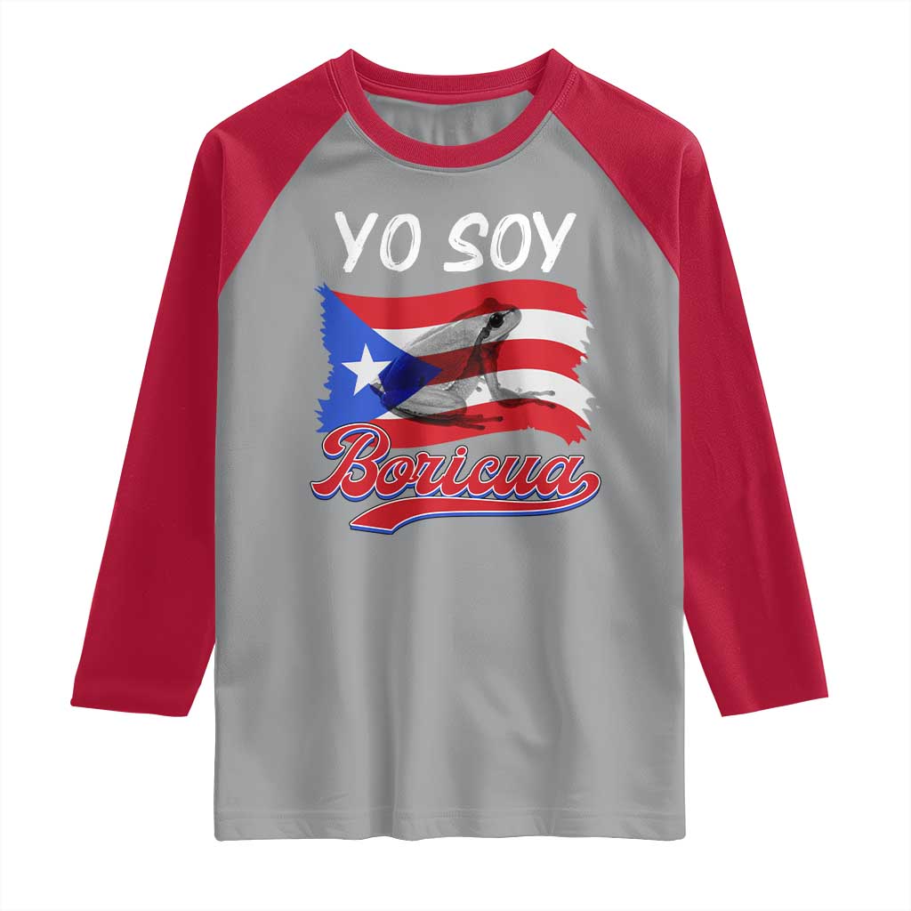 Puerto Rico Boricua Raglan Shirt Vintage Coqui Puerto Rican Flag Pride Yo Soy Boricua - Wonder Print Shop