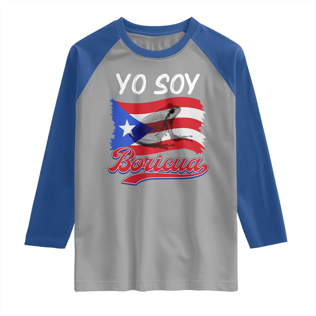 Puerto Rico Boricua Raglan Shirt Vintage Coqui Puerto Rican Flag Pride Yo Soy Boricua - Wonder Print Shop
