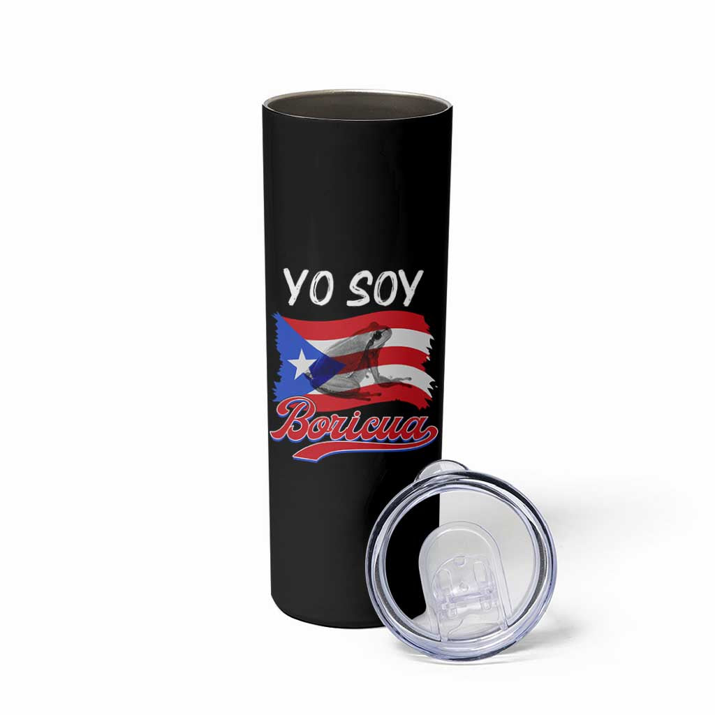 Puerto Rico Boricua Skinny Tumbler Vintage Coqui Puerto Rican Flag Pride Yo Soy Boricua - Wonder Print Shop