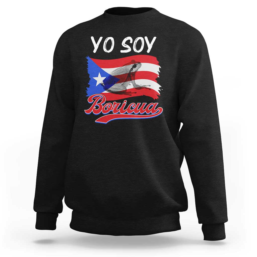 Puerto Rico Boricua Sweatshirt Vintage Coqui Puerto Rican Flag Pride Yo Soy Boricua - Wonder Print Shop