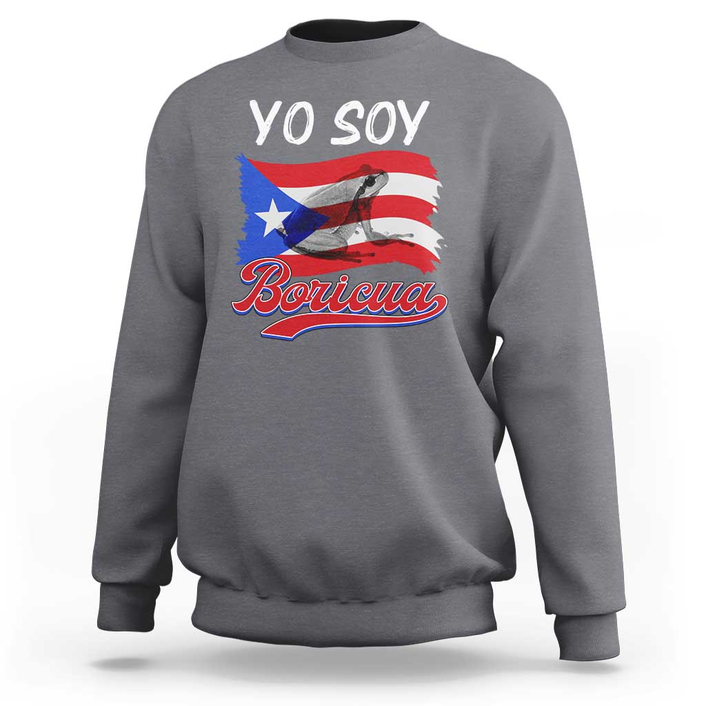 Puerto Rico Boricua Sweatshirt Vintage Coqui Puerto Rican Flag Pride Yo Soy Boricua - Wonder Print Shop