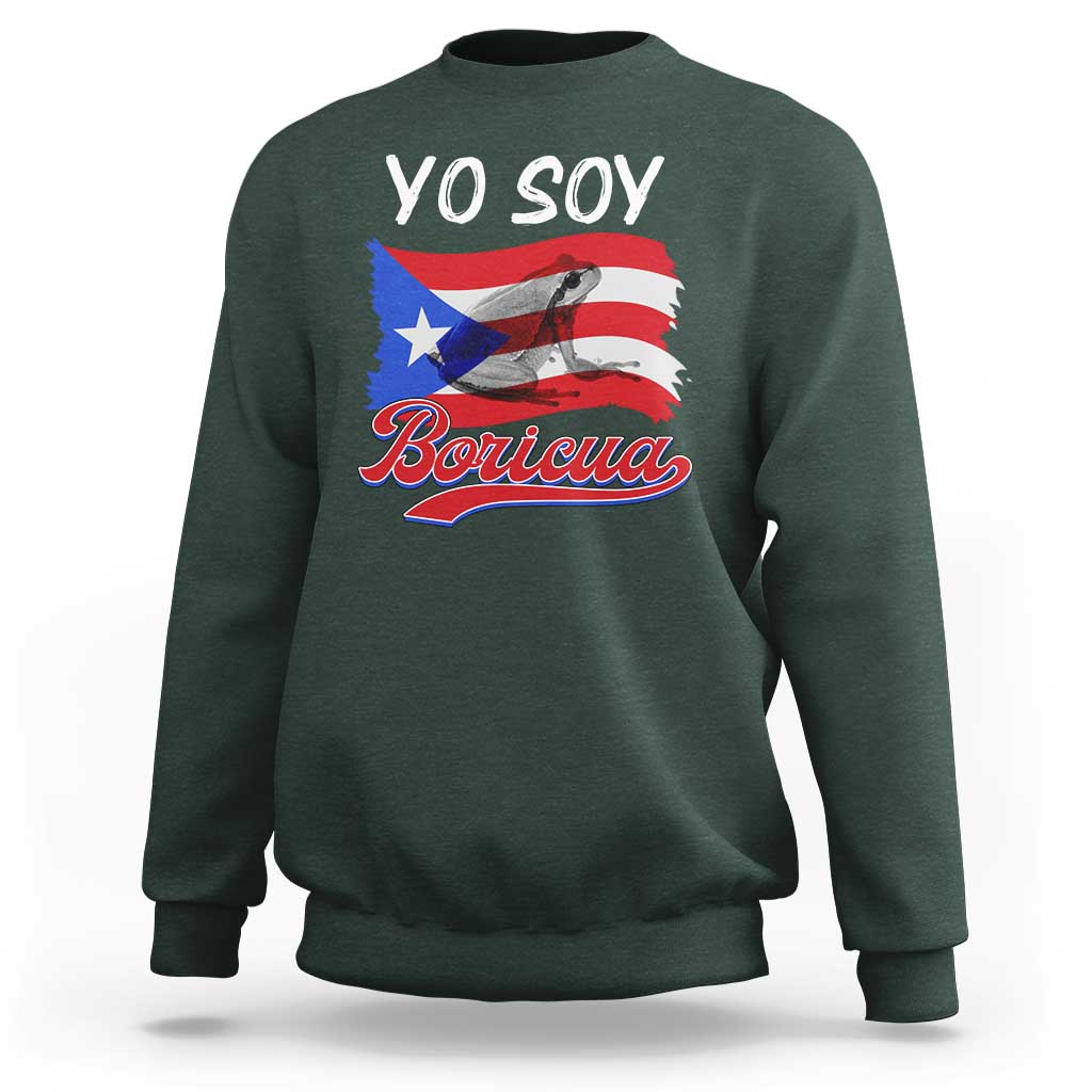 Puerto Rico Boricua Sweatshirt Vintage Coqui Puerto Rican Flag Pride Yo Soy Boricua - Wonder Print Shop