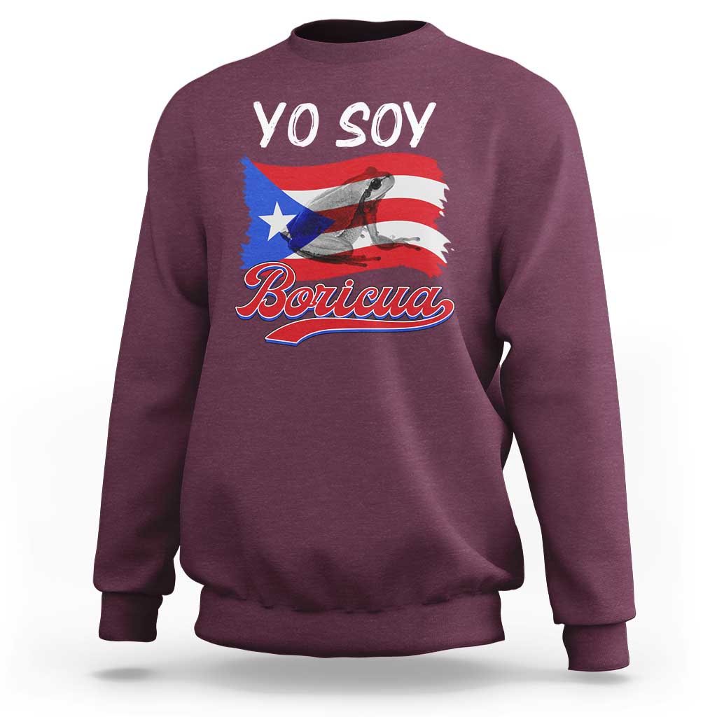 Puerto Rico Boricua Sweatshirt Vintage Coqui Puerto Rican Flag Pride Yo Soy Boricua - Wonder Print Shop