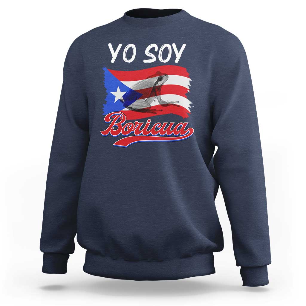 Puerto Rico Boricua Sweatshirt Vintage Coqui Puerto Rican Flag Pride Yo Soy Boricua - Wonder Print Shop