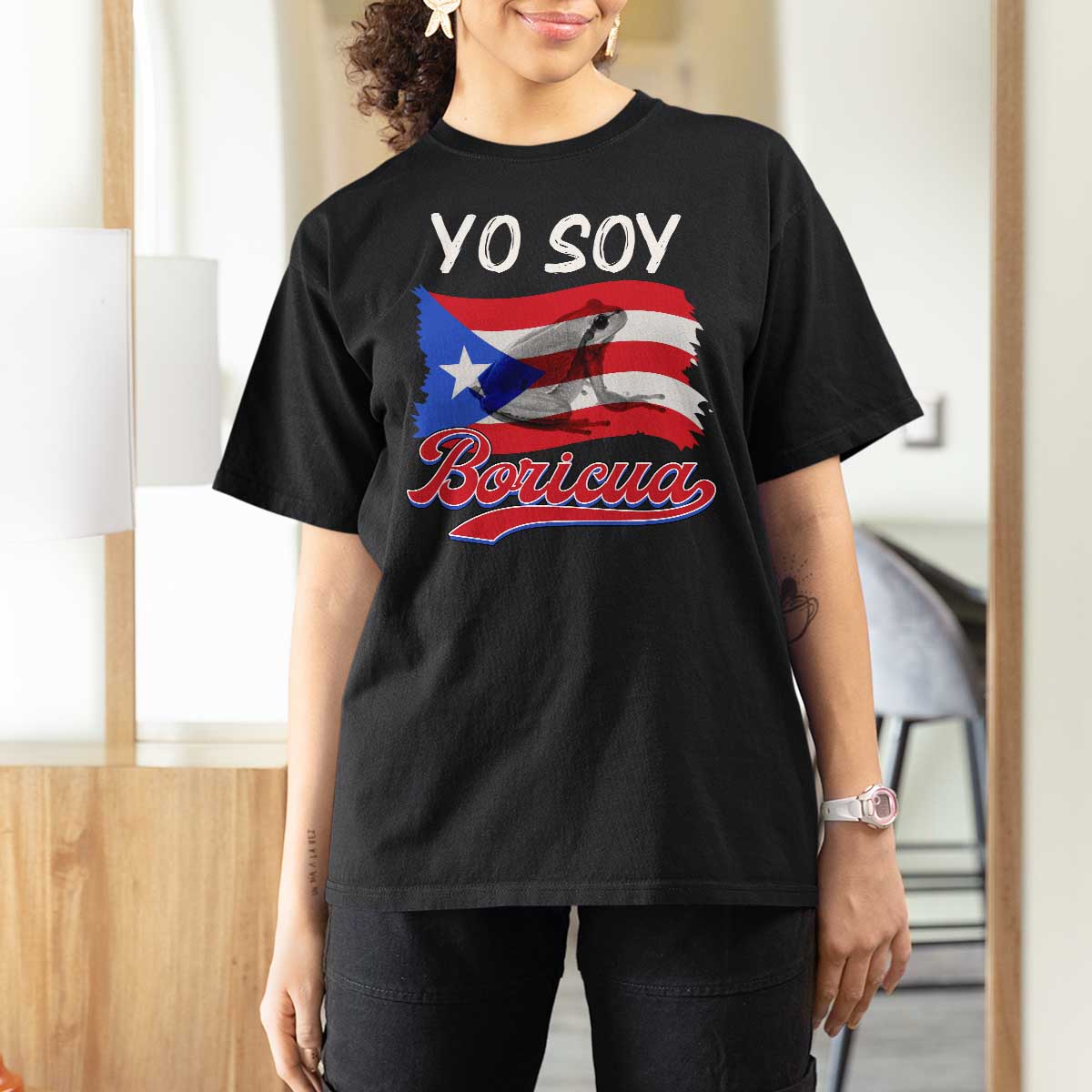 Puerto Rico Boricua T Shirt For Women Vintage Coqui Puerto Rican Flag Pride Yo Soy Boricua - Wonder Print Shop