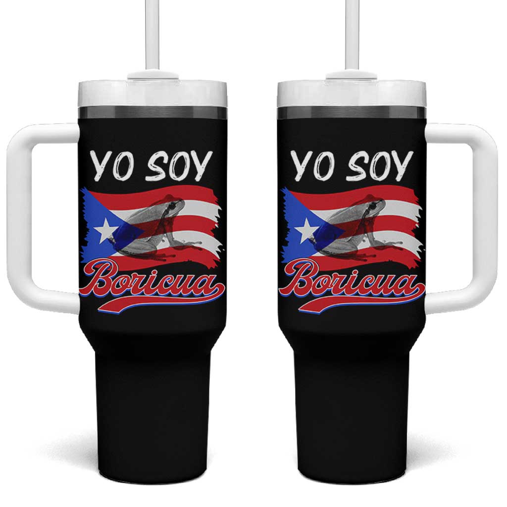 Puerto Rico Boricua Tumbler With Handle Vintage Coqui Puerto Rican Flag Pride Yo Soy Boricua - Wonder Print Shop