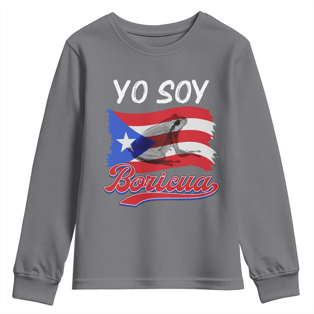Puerto Rico Boricua Youth Sweatshirt Vintage Coqui Puerto Rican Flag Pride Yo Soy Boricua - Wonder Print Shop