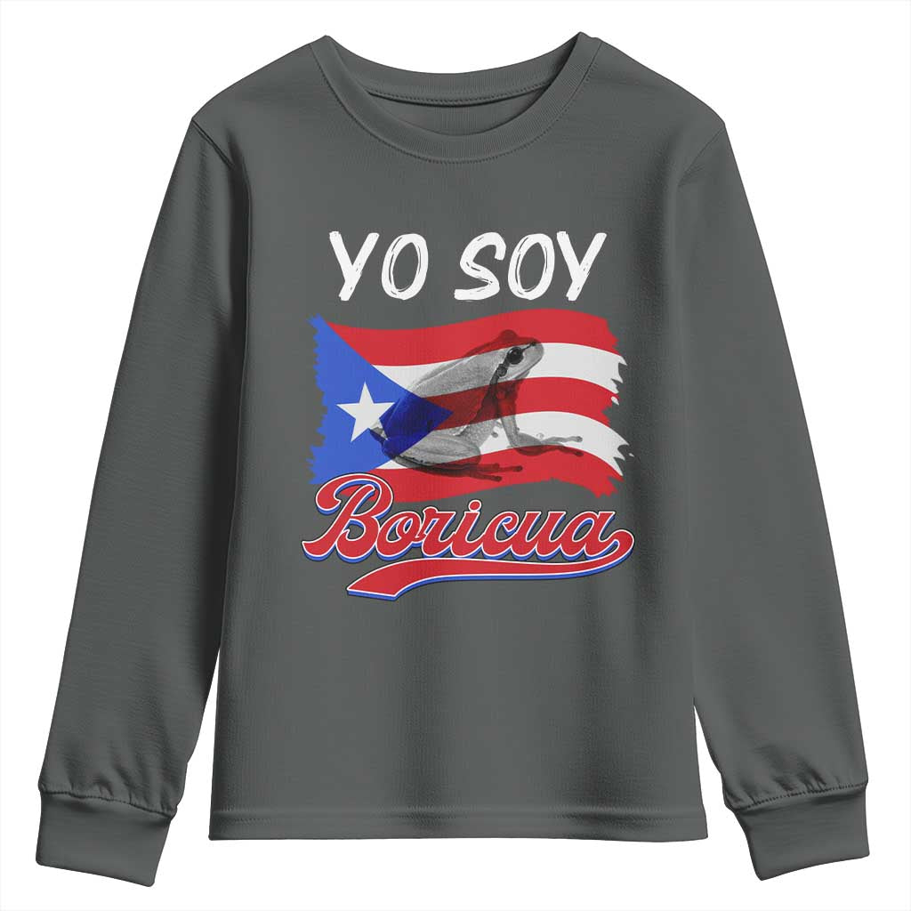 Puerto Rico Boricua Youth Sweatshirt Vintage Coqui Puerto Rican Flag Pride Yo Soy Boricua - Wonder Print Shop