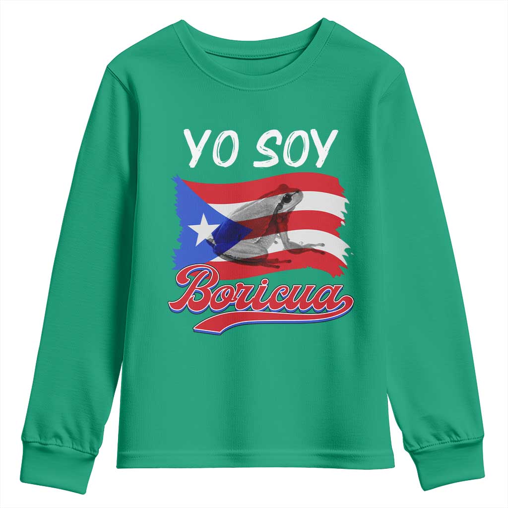 Puerto Rico Boricua Youth Sweatshirt Vintage Coqui Puerto Rican Flag Pride Yo Soy Boricua - Wonder Print Shop