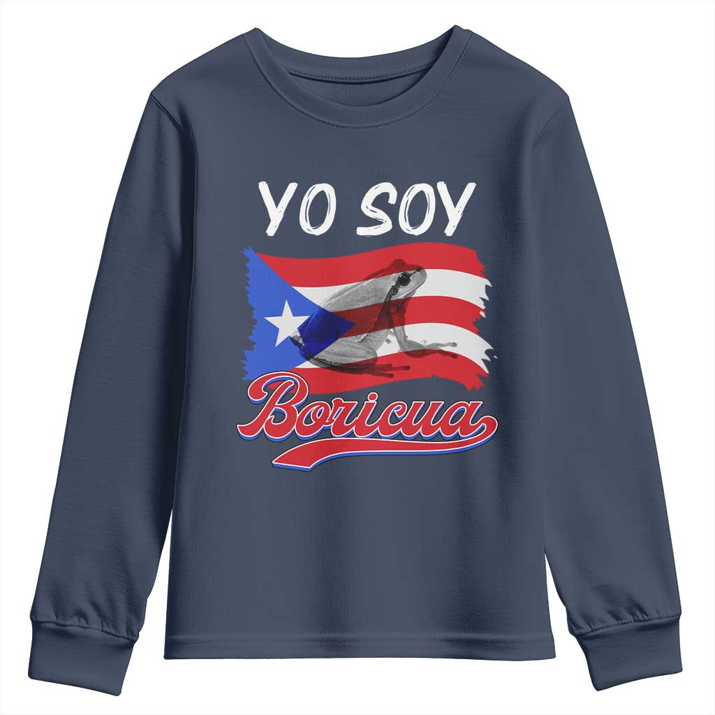 Puerto Rico Boricua Youth Sweatshirt Vintage Coqui Puerto Rican Flag Pride Yo Soy Boricua - Wonder Print Shop