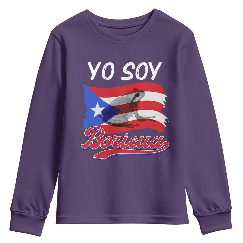 Puerto Rico Boricua Youth Sweatshirt Vintage Coqui Puerto Rican Flag Pride Yo Soy Boricua - Wonder Print Shop