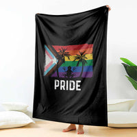 Puerto Rican LGBTQ Throw Blanket Boricua Rainbow Flag Pride