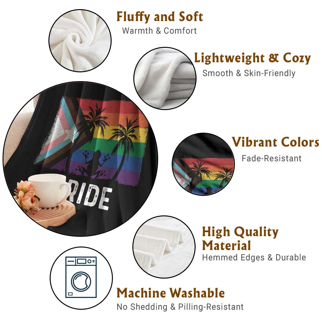 Puerto Rican LGBTQ Throw Blanket Boricua Rainbow Flag Pride