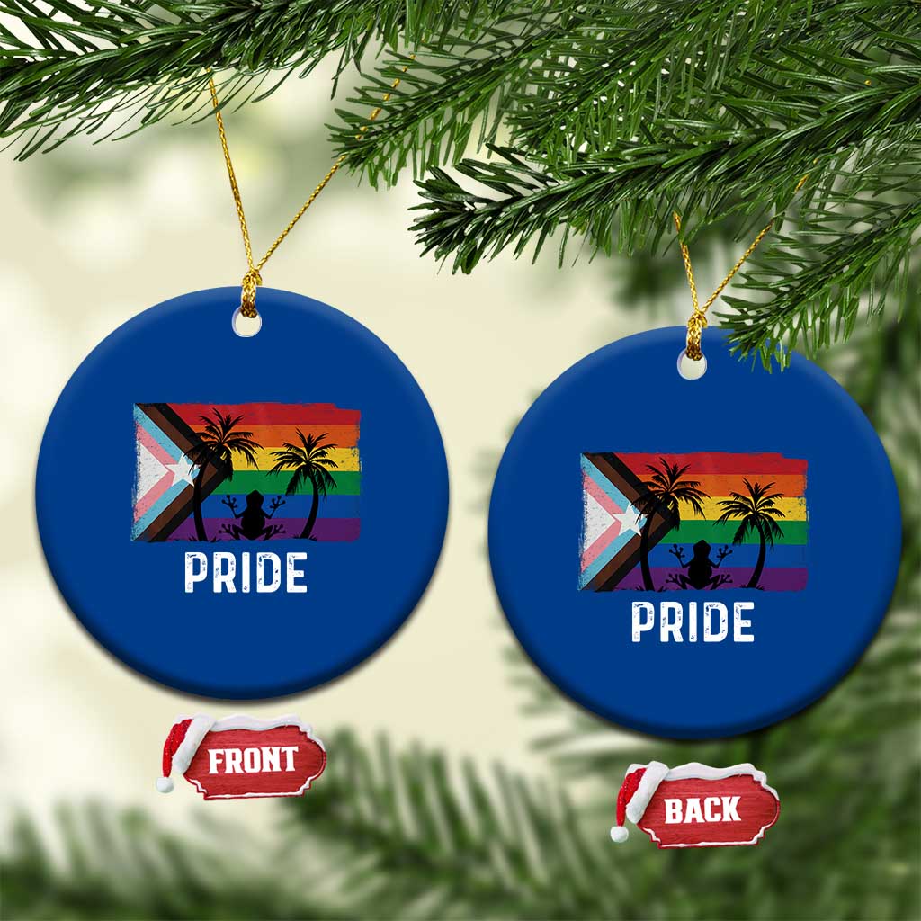 Puerto Rican LGBTQ Ceramic Ornament Boricua Rainbow Flag Pride