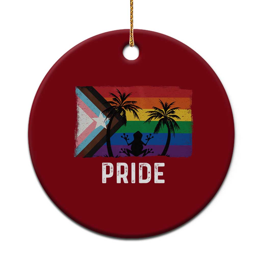 Puerto Rican LGBTQ Ceramic Ornament Boricua Rainbow Flag Pride