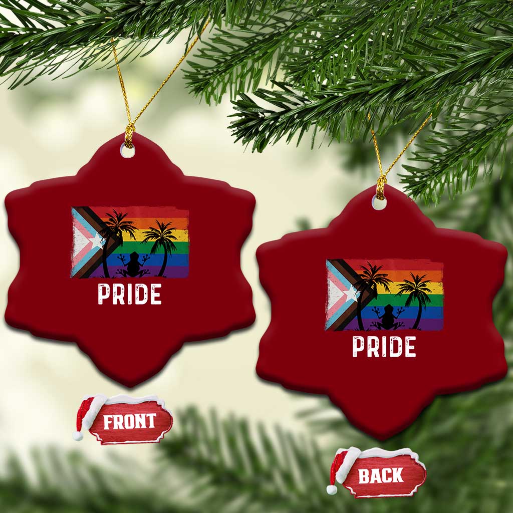 Puerto Rican LGBTQ Ceramic Ornament Boricua Rainbow Flag Pride