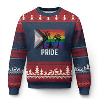 Puerto Rican LGBTQ Ugly Christmas Sweater Boricua Rainbow Flag Pride