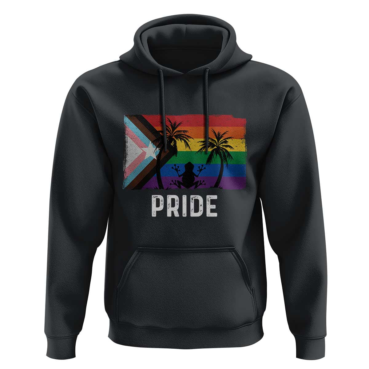 Puerto Rican LGBTQ Hoodie Boricua Rainbow Flag Pride