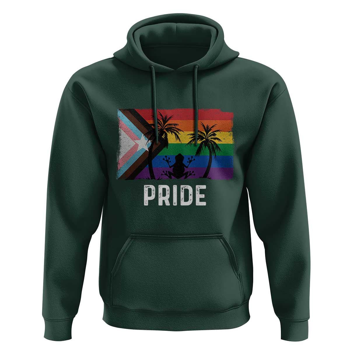 Puerto Rican LGBTQ Hoodie Boricua Rainbow Flag Pride