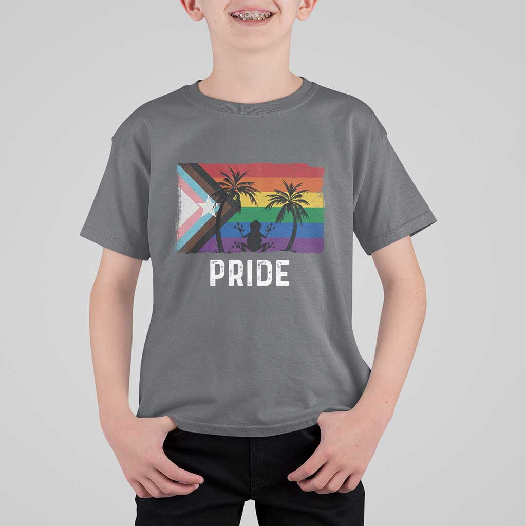 Puerto Rican LGBTQ T Shirt For Kid Boricua Rainbow Flag Pride